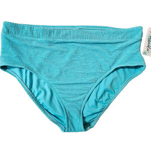 Freshwater Womens High Leg High Waist Bottoms Swimsuit Blue Size XXL